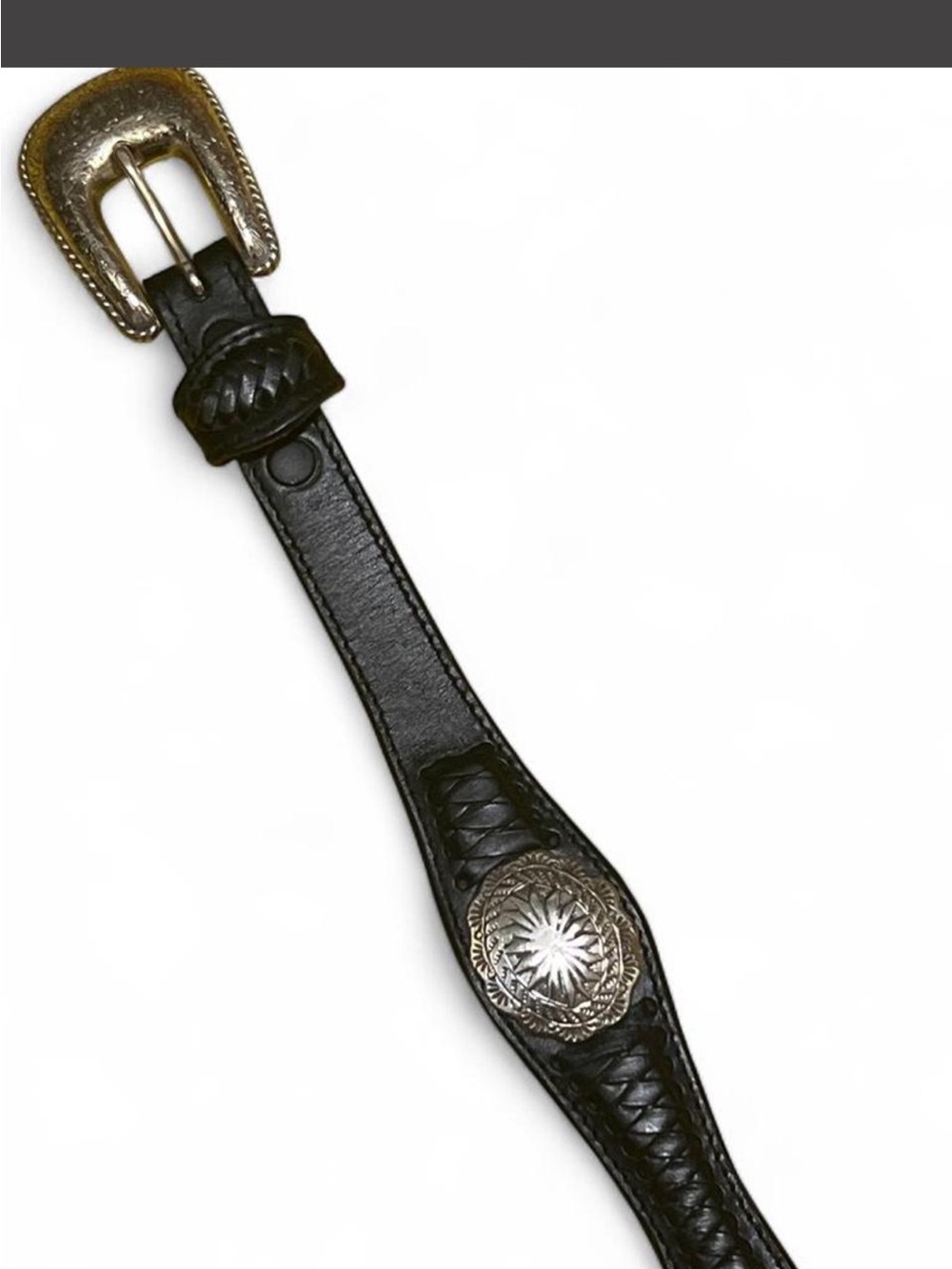 Resistol Western Genuine Leather Silver Studded Belt